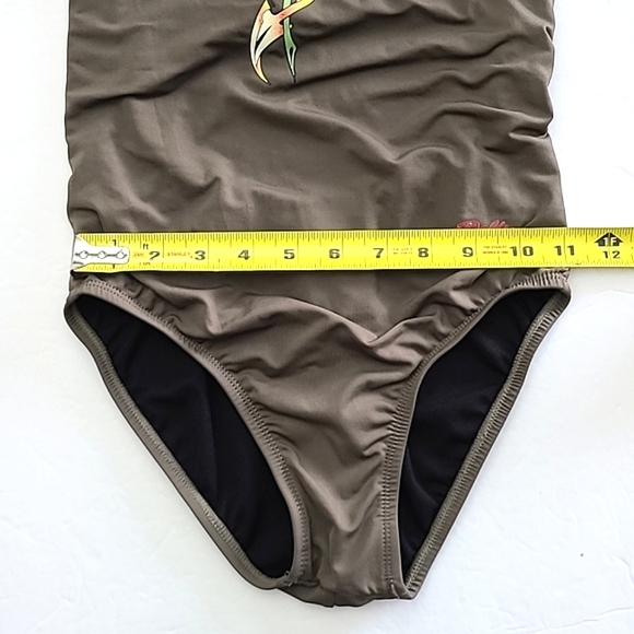 ⭐️3/ $30⭐️ Dolfin Girl's Racer Swim Suit Fragon Floral Print Army Green Size 32 - Picture 6 of 10